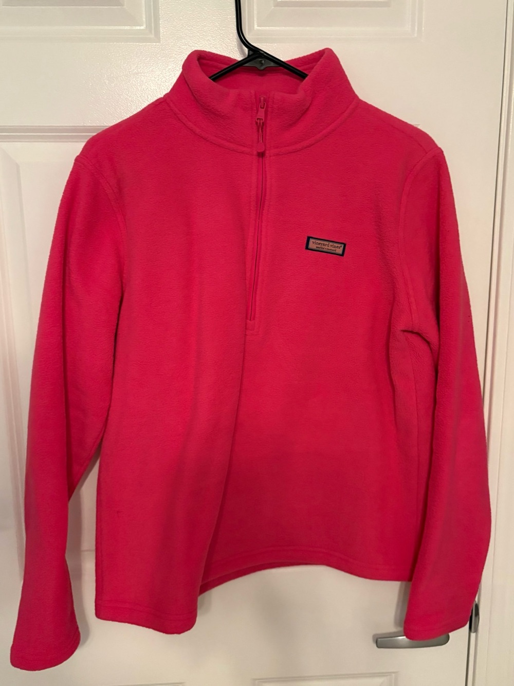 Vineyard Vines Bright Pink Half-Zip Fleece Pullover